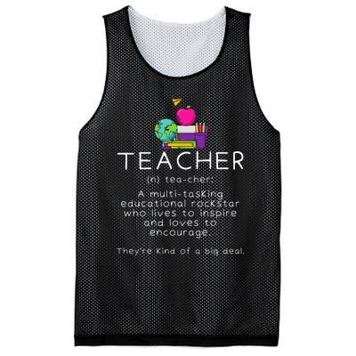 Teacher Definition Funny Teaching School Teacher Mesh Reversible Basketball Jersey Tank