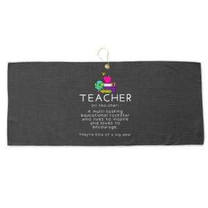 Teacher Definition Funny Teaching School Teacher Large Microfiber Waffle Golf Towel