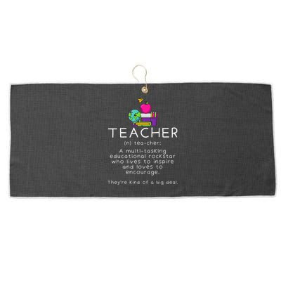 Teacher Definition Funny Teaching School Teacher Large Microfiber Waffle Golf Towel