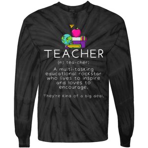 Teacher Definition Funny Teaching School Teacher Tie-Dye Long Sleeve Shirt