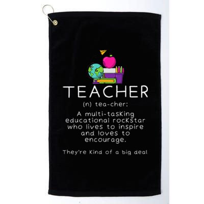 Teacher Definition Funny Teaching School Teacher Platinum Collection Golf Towel