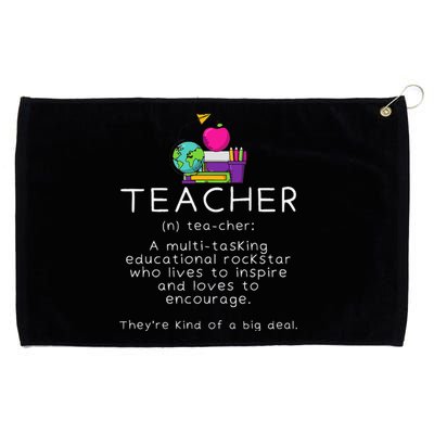 Teacher Definition Funny Teaching School Teacher Grommeted Golf Towel