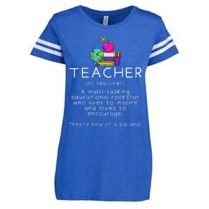 Teacher Definition Funny Teaching School Teacher Enza Ladies Jersey Football T-Shirt