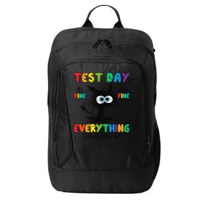 Test Day Funny Stressed Cat Teacher Student Testing Day City Backpack