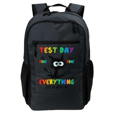 Test Day Funny Stressed Cat Teacher Student Testing Day Daily Commute Backpack