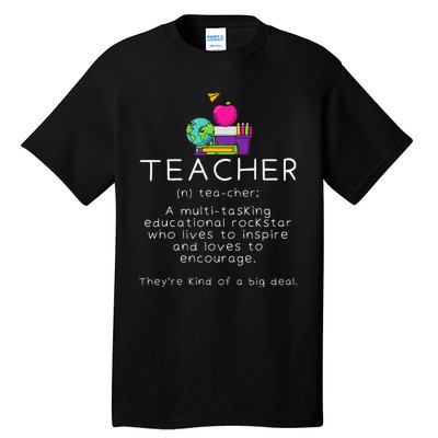 Teacher Definition Funny Teaching School Teacher Tall T-Shirt