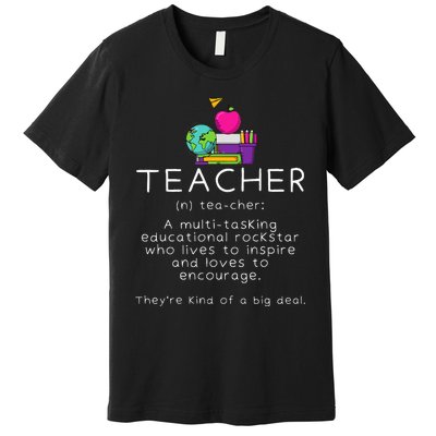 Teacher Definition Funny Teaching School Teacher Premium T-Shirt