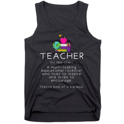 Teacher Definition Funny Teaching School Teacher Tank Top