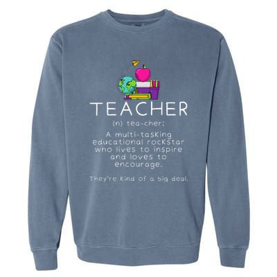 Teacher Definition Funny Teaching School Teacher Garment-Dyed Sweatshirt