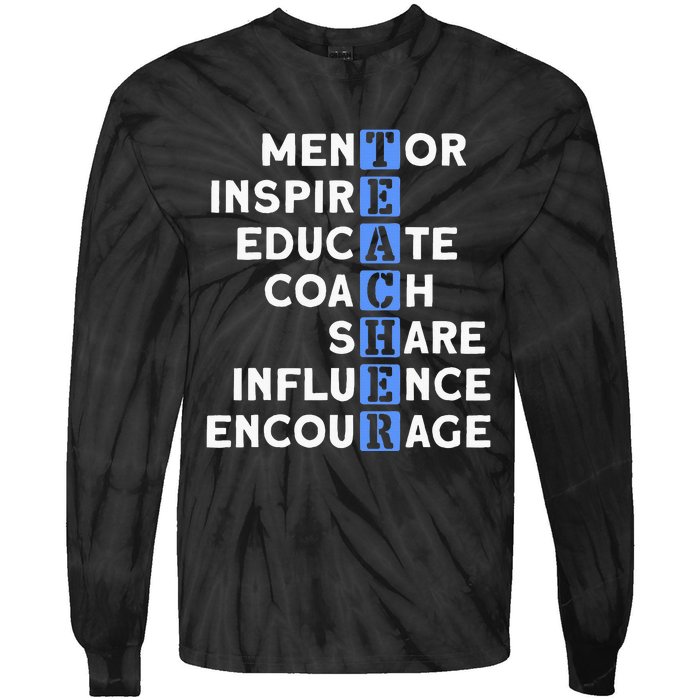 Teacher Definition For Teacher Tie-Dye Long Sleeve Shirt