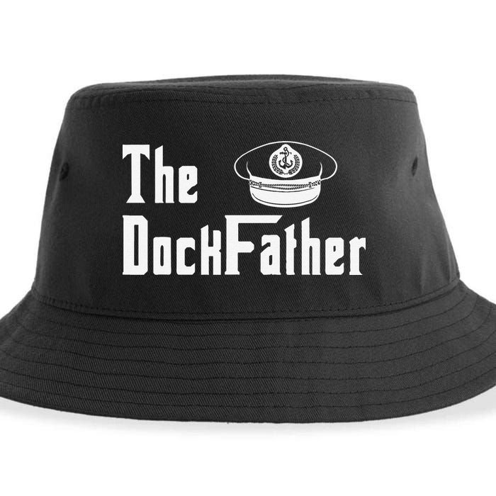 The Dock Father Captain Of The Boat Dad Funny Fathers Day Sustainable Bucket Hat