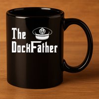 The Dock Father Captain Of The Boat Dad Funny Fathers Day 11oz C Handle Ceramic Mug