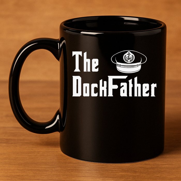 The Dock Father Captain Of The Boat Dad Funny Fathers Day 11oz C Handle Ceramic Mug