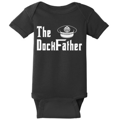 The Dock Father Captain Of The Boat Dad Funny Fathers Day Baby Bodysuit
