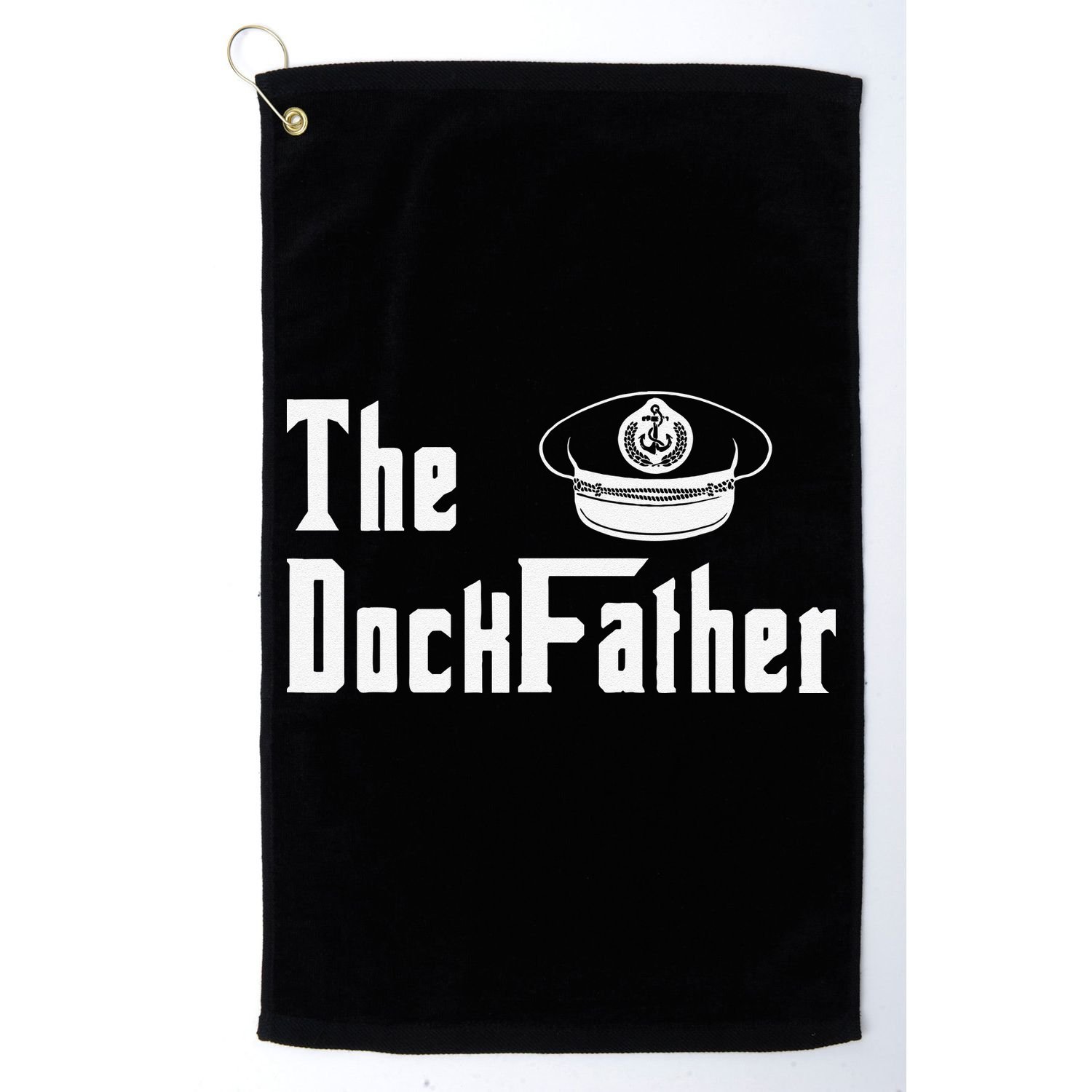 The Dock Father Captain Of The Boat Dad Funny Fathers Day Golf Towel