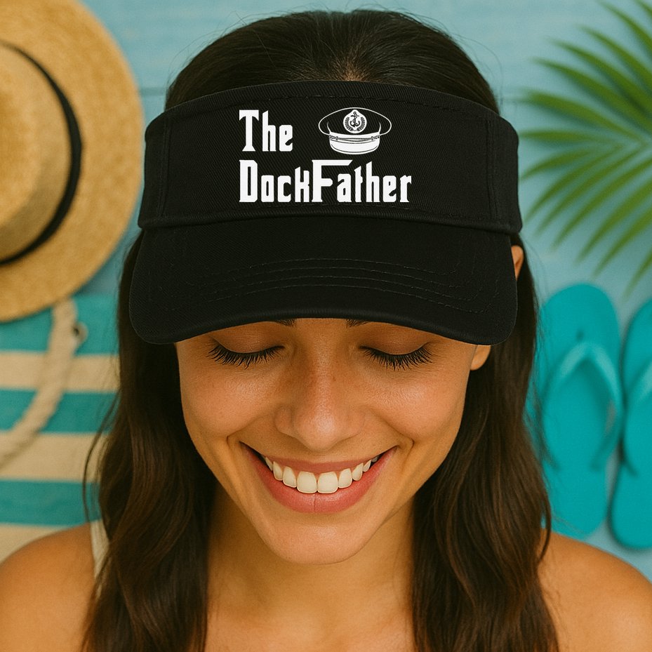The Dock Father Captain Of The Boat Dad Funny Fathers Day Visor