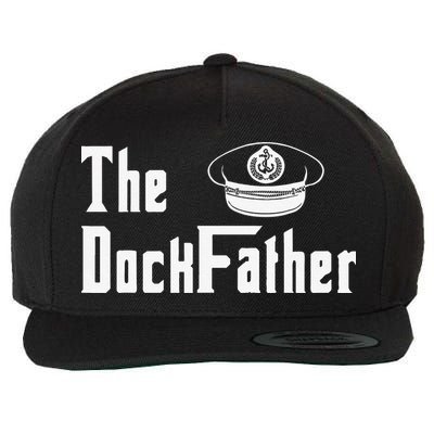 The Dock Father Captain Of The Boat Dad Funny Fathers Day Wool Snapback Cap