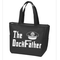 The Dock Father Captain Of The Boat Dad Funny Fathers Day Zip Tote Bag
