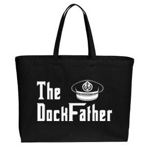 The Dock Father Captain Of The Boat Dad Funny Fathers Day Cotton Canvas Jumbo Tote