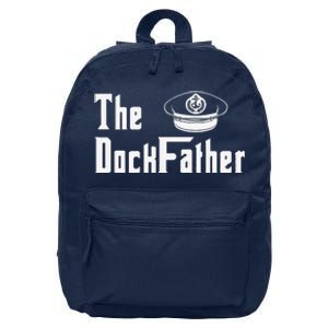 The Dock Father Captain Of The Boat Dad Funny Fathers Day 16 in Basic Backpack