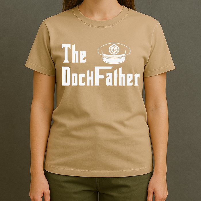 The Dock Father Captain Of The Boat Dad Funny Fathers Day T-Shirt