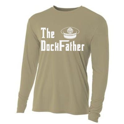 The Dock Father Captain Of The Boat Dad Funny Fathers Day Cooling Performance Long Sleeve Crew