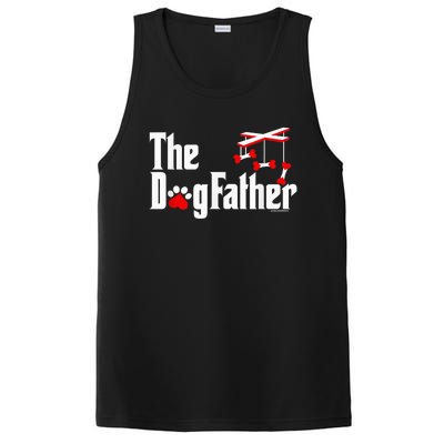 The Dogfather Funny Cute Dog Fathers Day Dad Doggo Paw Fur Dog Dad PosiCharge Competitor Tank