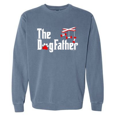 The Dogfather Funny Cute Dog Fathers Day Dad Doggo Paw Fur Dog Dad Garment-Dyed Sweatshirt