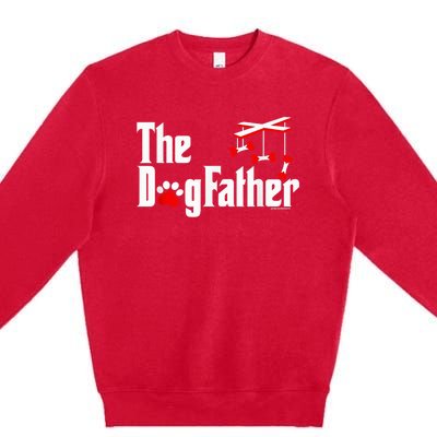 The Dogfather Funny Cute Dog Fathers Day Dad Doggo Paw Fur Dog Dad Premium Crewneck Sweatshirt