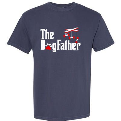 The Dogfather Funny Cute Dog Fathers Day Dad Doggo Paw Fur Dog Dad Garment-Dyed Heavyweight T-Shirt