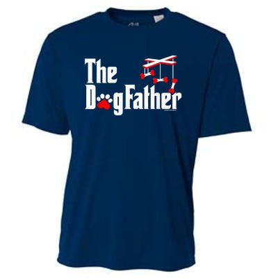 The Dogfather Funny Cute Dog Fathers Day Dad Doggo Paw Fur Dog Dad Cooling Performance Crew T-Shirt