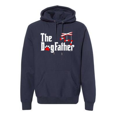 The Dogfather Funny Cute Dog Fathers Day Dad Doggo Paw Fur Dog Dad Premium Hoodie