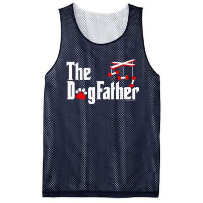 The Dogfather Funny Cute Dog Fathers Day Dad Doggo Paw Fur Dog Dad Mesh Reversible Basketball Jersey Tank