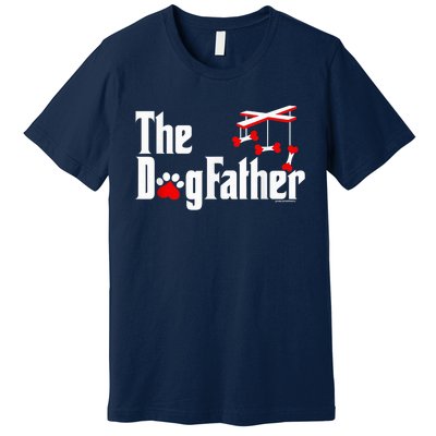 The Dogfather Funny Cute Dog Fathers Day Dad Doggo Paw Fur Dog Dad Premium T-Shirt