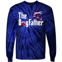 The Dogfather Funny Cute Dog Fathers Day Dad Doggo Paw Fur Dog Dad Tie-Dye Long Sleeve Shirt