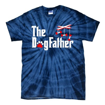 The Dogfather Funny Cute Dog Fathers Day Dad Doggo Paw Fur Dog Dad Tie-Dye T-Shirt