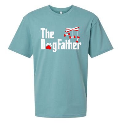 The Dogfather Funny Cute Dog Fathers Day Dad Doggo Paw Fur Dog Dad Sueded Cloud Jersey T-Shirt