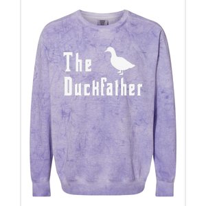 The Duckfather Funny Duck Father Dad Humor Fathers Day Colorblast Crewneck Sweatshirt