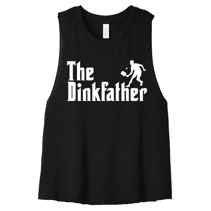 The Dinkfather Funny Pickleball Women's Racerback Cropped Tank