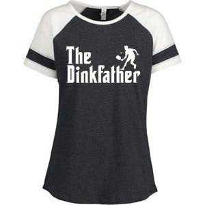 The Dinkfather Funny Pickleball Enza Ladies Jersey Colorblock Tee