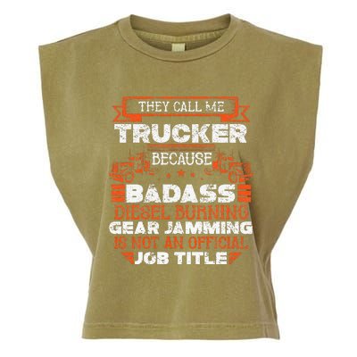 Truck Driver Funny Big Trucking Badass Diesel Trucker Garment-Dyed Women's Muscle Tee