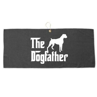 The Dog Father T Boxer Dog Lover Gift For Men Dad Large Microfiber Waffle Golf Towel