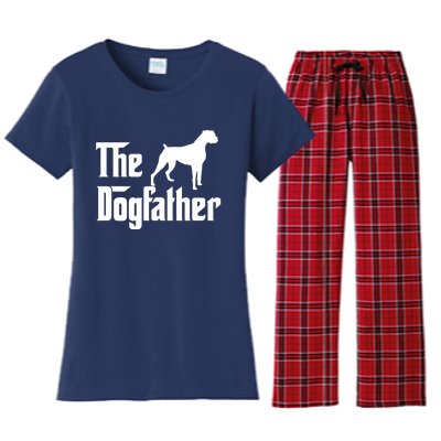 The Dog Father T Boxer Dog Lover Gift For Men Dad Women's Flannel Pajama Set