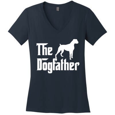 The Dog Father T Boxer Dog Lover Gift For Men Dad Women's V-Neck T-Shirt