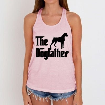 The Dog Father T Boxer Dog Lover Gift For Men Dad Women's Knotted Racerback Tank