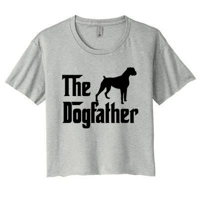 The Dog Father T Boxer Dog Lover Gift For Men Dad Women's Crop Top Tee