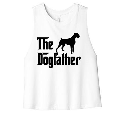 The Dog Father T Boxer Dog Lover Gift For Men Dad Women's Racerback Cropped Tank