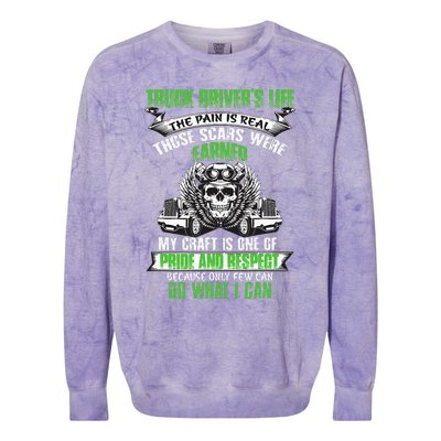 Truck Driver Funny Trucker Worker Truck Driving Colorblast Crewneck Sweatshirt