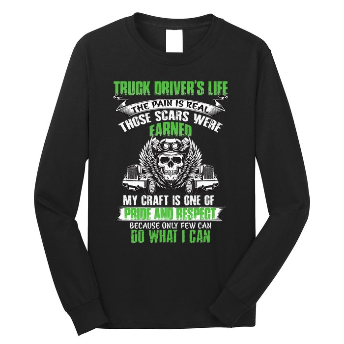 Truck Driver Funny Trucker Worker Truck Driving Long Sleeve Shirt