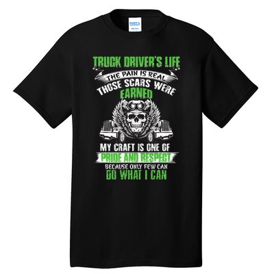 Truck Driver Funny Trucker Worker Truck Driving Tall T-Shirt